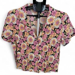 Forever 21 Floral Blouse - Pink, Yellow, and White